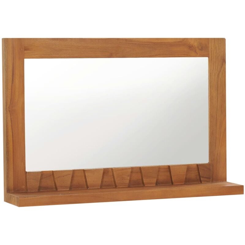 foto del prodotto specchio da parete con mensola 60x12x40 cm in massello di teak vidaxl