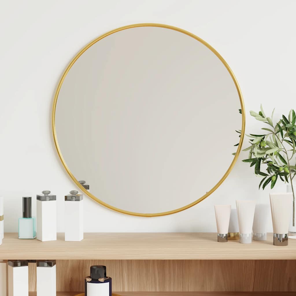 foto del prodotto specchio da parete dorato 40 cm rotondocod mxl 71553