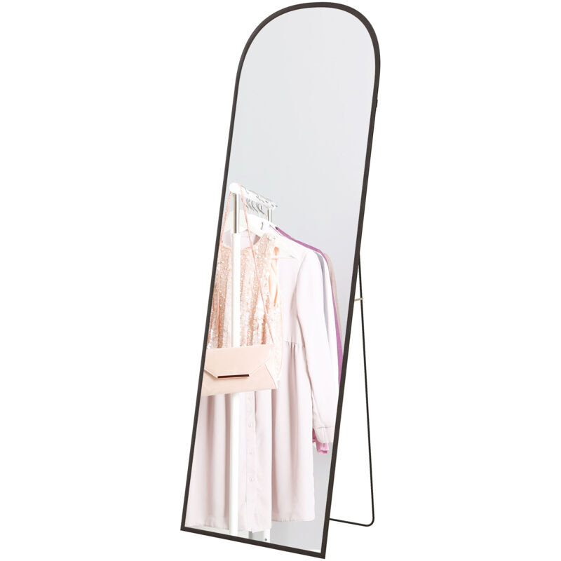 foto del prodotto specchio da parete e terra con supporto pieghevole 50x161.5cm nero homcom