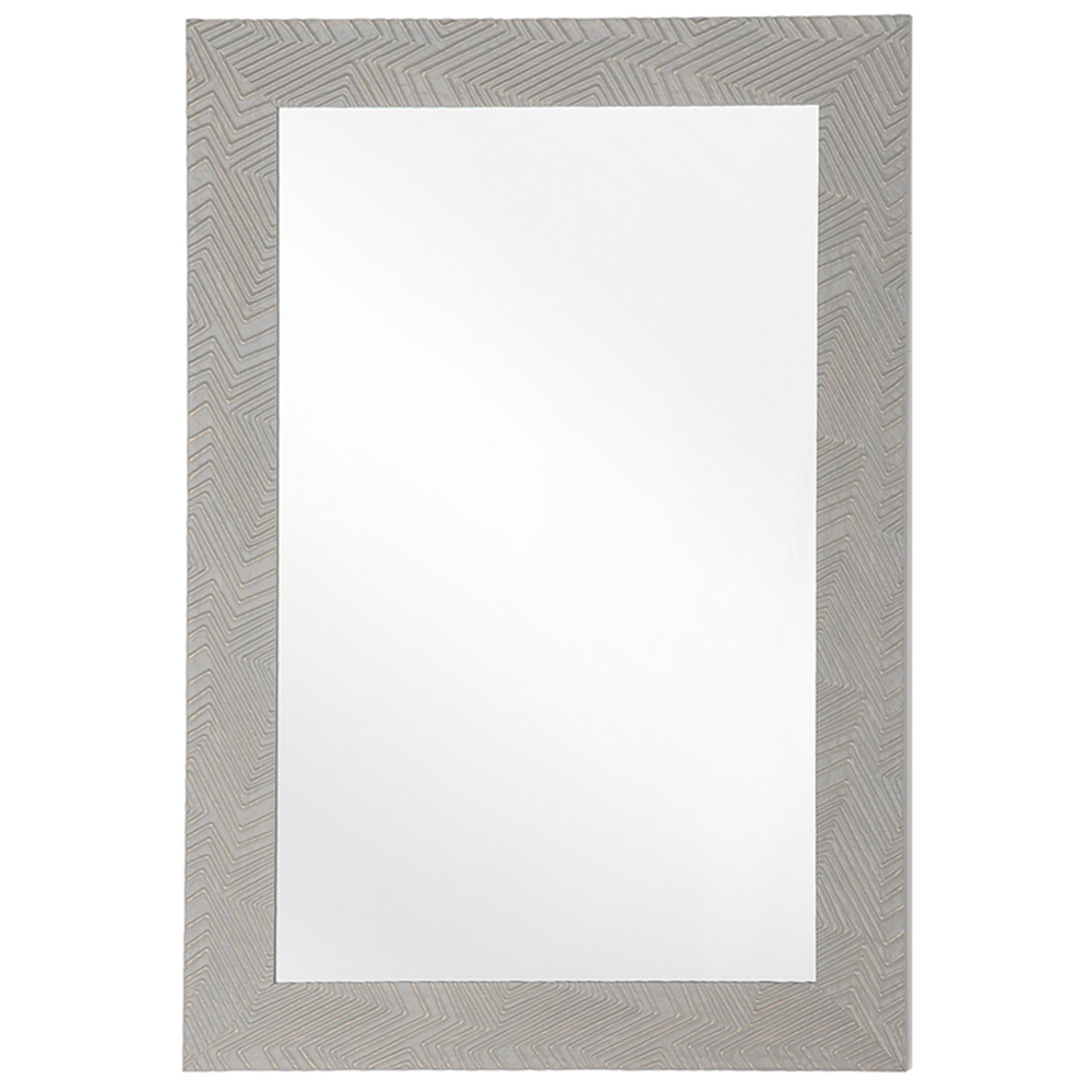foto del prodotto specchio da parete grigio 60 x 91 cm finitura opaca cornice spessa
