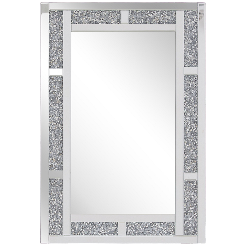 foto del prodotto specchio da parete in argento rettangolare 60 x 90 cm moderno glamour soggiorno camera da letto decorazione