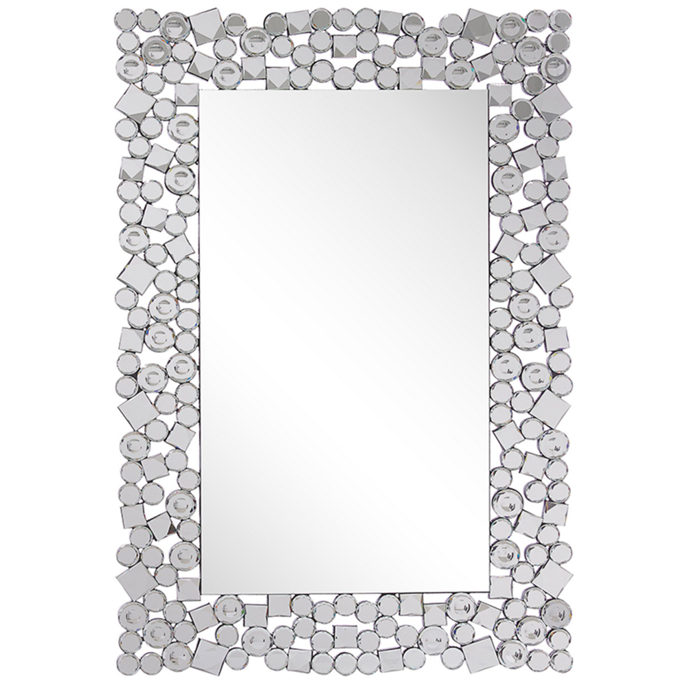 foto del prodotto specchio da parete in argento rettangolare 60 x 90 cm moderno glamour soggiorno camera da letto decorazione