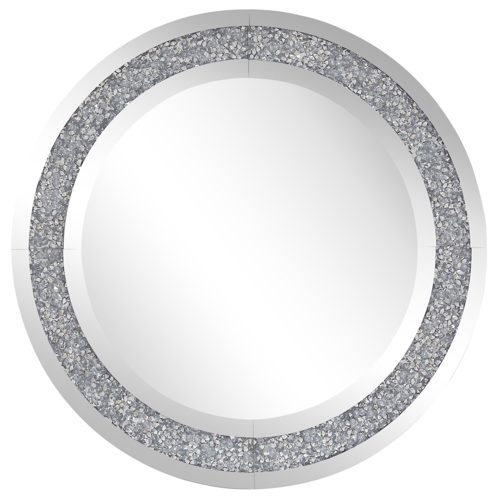 foto del prodotto specchio da parete in argento tondo 70 cm moderno glamour soggiorno camera da letto decorazione