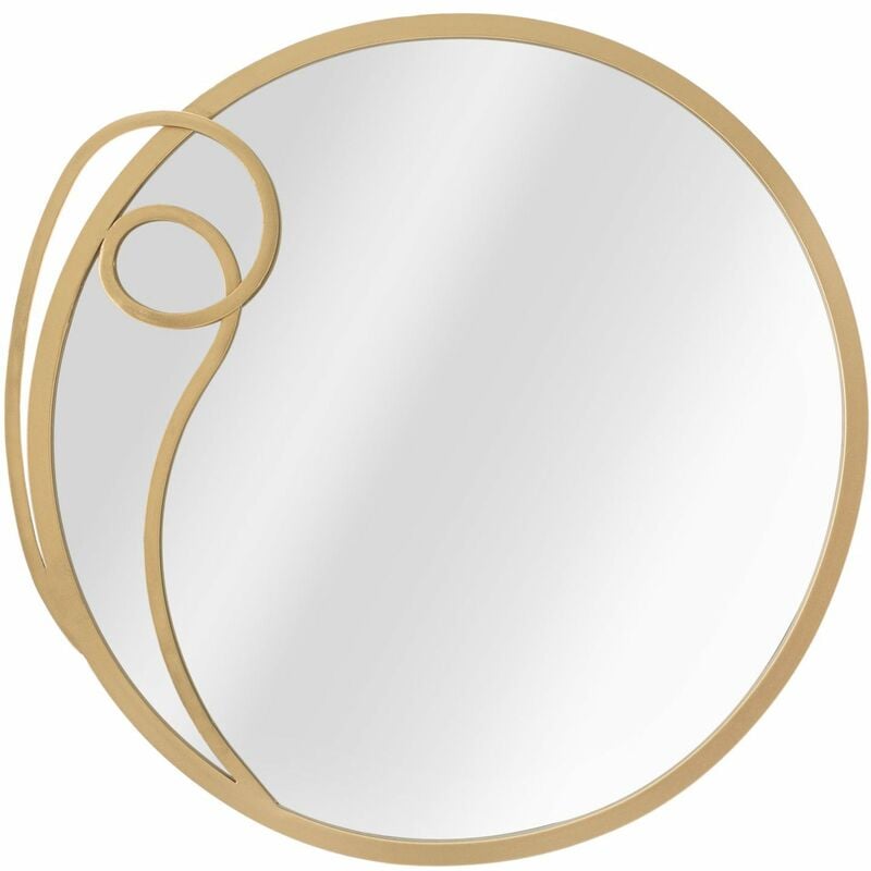 foto del prodotto specchio da parete in ferro color oro per bagni e camere da letto