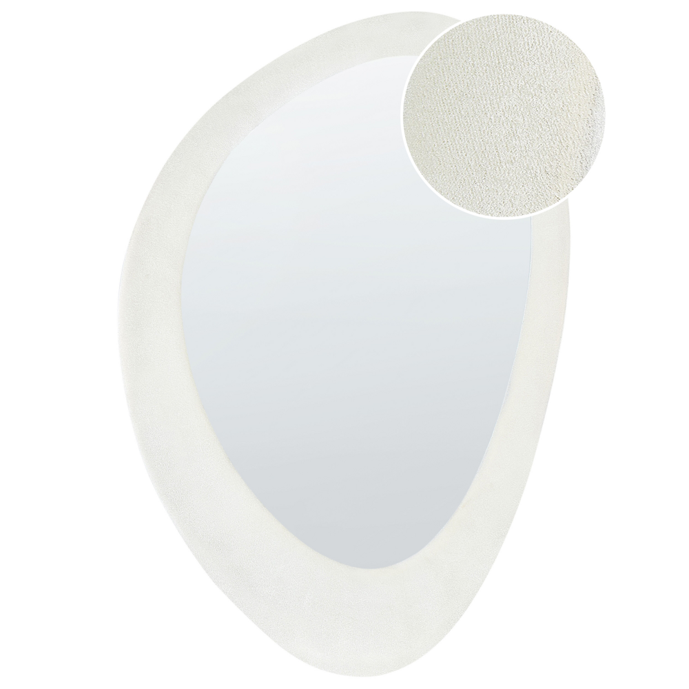 foto del prodotto specchio da parete in mdf bianco con cornice in vetro 60 x 90 cm forma irregolare decorativo a parete pezzo d 39 arredo in stile moderno