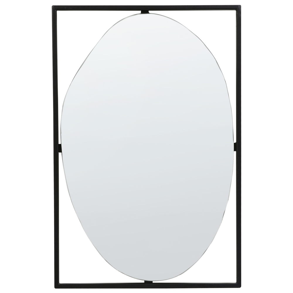 foto del prodotto specchio da parete in metallo nero 40 x 60 cm specchio decorativo da parete in stile moderno da appendere