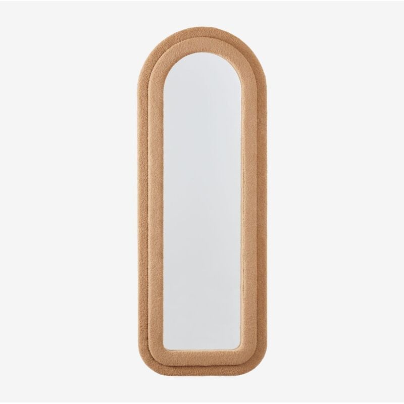 foto del prodotto specchio da parete in pelliccia di pecora 60x160 cm ilai sklum camel