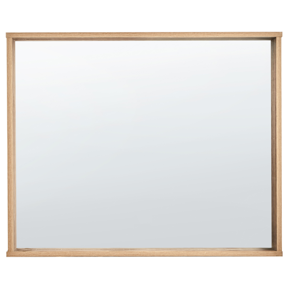foto del prodotto specchio da parete in truciolato di legno chiaro 80 x 65 cm rettangolare accento decorativo stile scandinavo