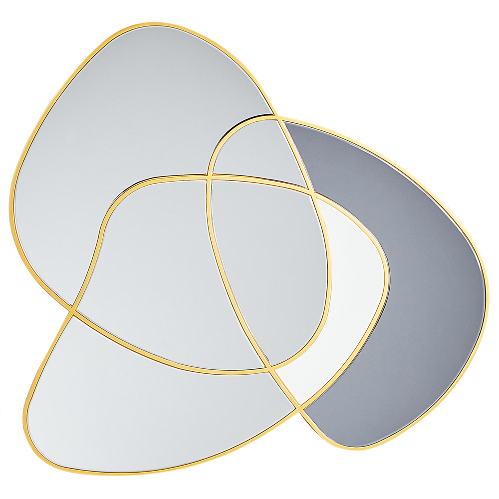 foto del prodotto specchio da parete in vetro oro mdf 99 x 89 cm forma irregolare