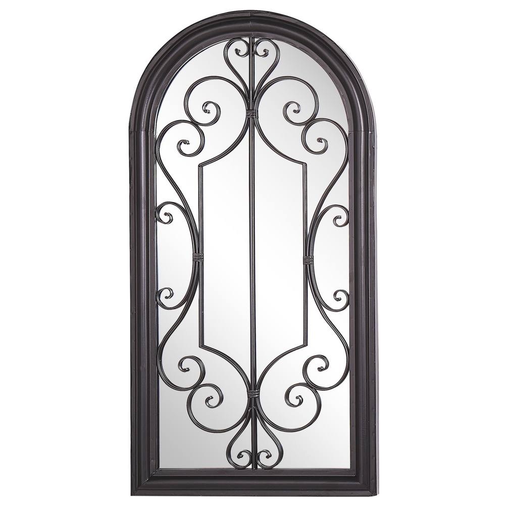 foto del prodotto specchio da parete nero 50 x 98 cm a forma di finestra con cornice in metallo vintage