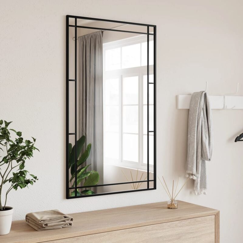 foto del prodotto specchio da parete nero 60x100 cm rettangolare in ferro vidaxl