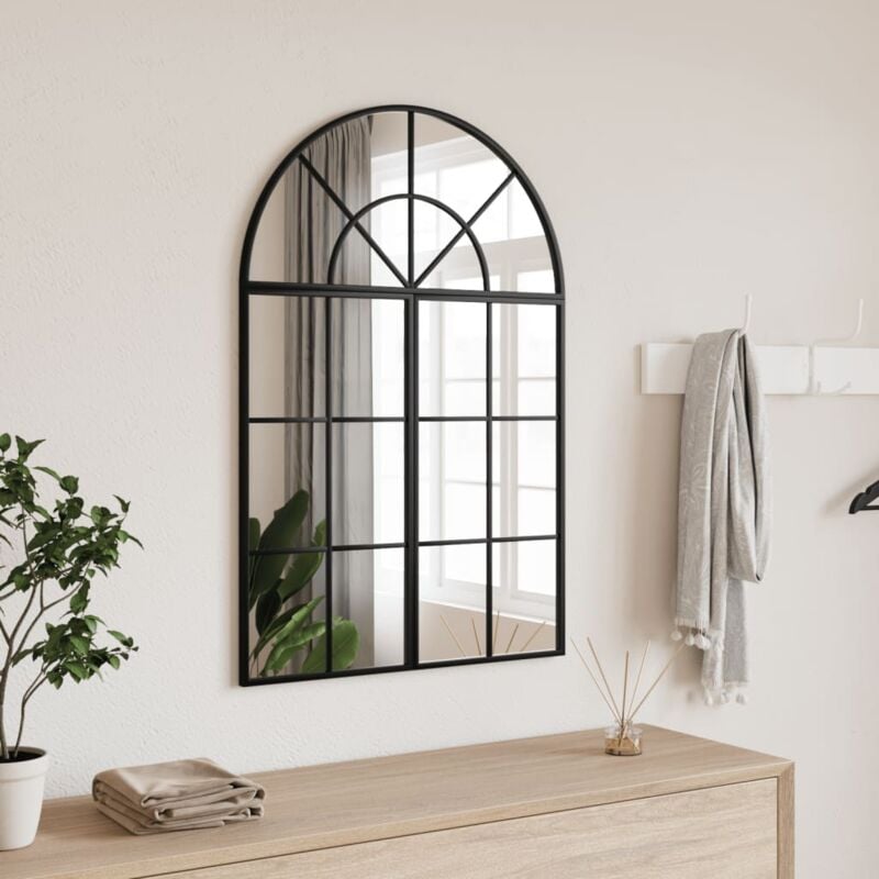 foto del prodotto specchio da parete nero 60x30 cm arco in ferrocod mxl 80289