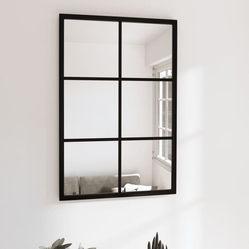 foto del prodotto specchio da parete nero 60x40 cm in metallo vidaxl