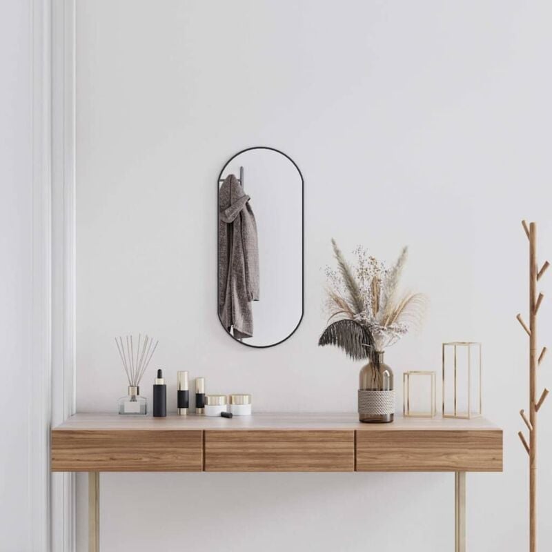 foto del prodotto specchio da parete nero 70x30 cm ovalecod mxl 95580