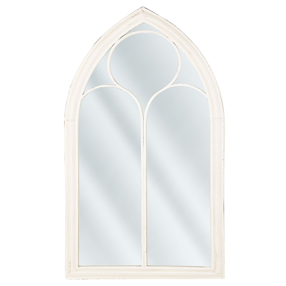 foto del prodotto specchio da parete off-bianco 62 x 113 cm a forma di finestra con cornice in metallo vintage