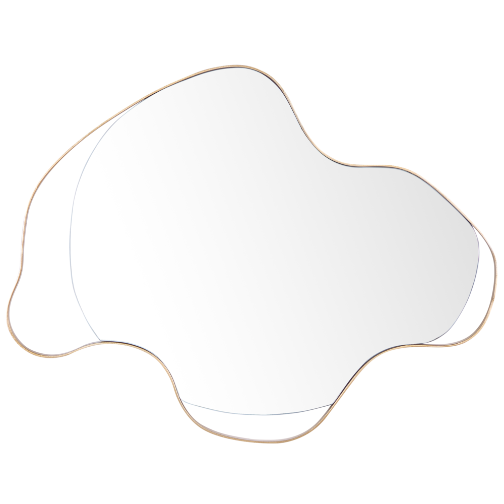 foto del prodotto specchio da parete oro ferro vetro 77 x 59 cm ovale decorativo da appendere moderno minimalista soggiorno camera da letto corridoio