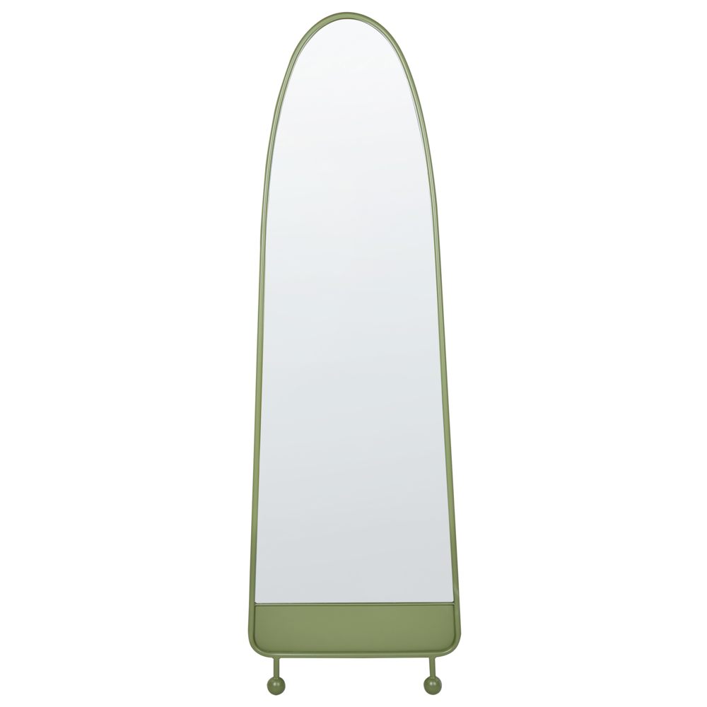 foto del prodotto specchio da parete ovale moderno con cornice in ferro e metallo verde 45 x 146 cm minimalista soggiorno camera da letto corridoio