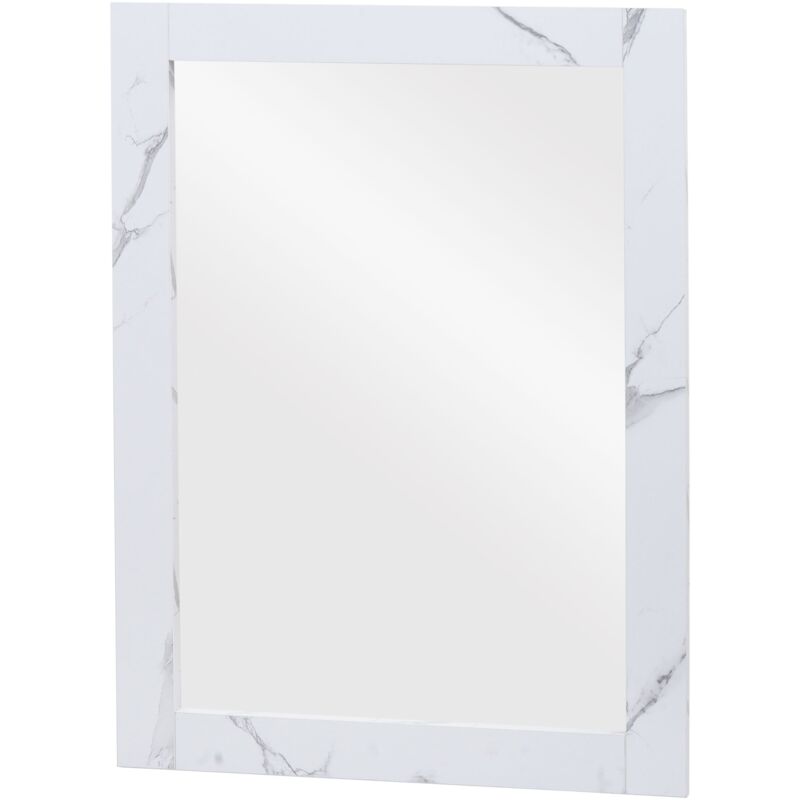 foto del prodotto specchio da parete per bagno 72 x 52 cm mdf aspetto marmo bianco 040007885