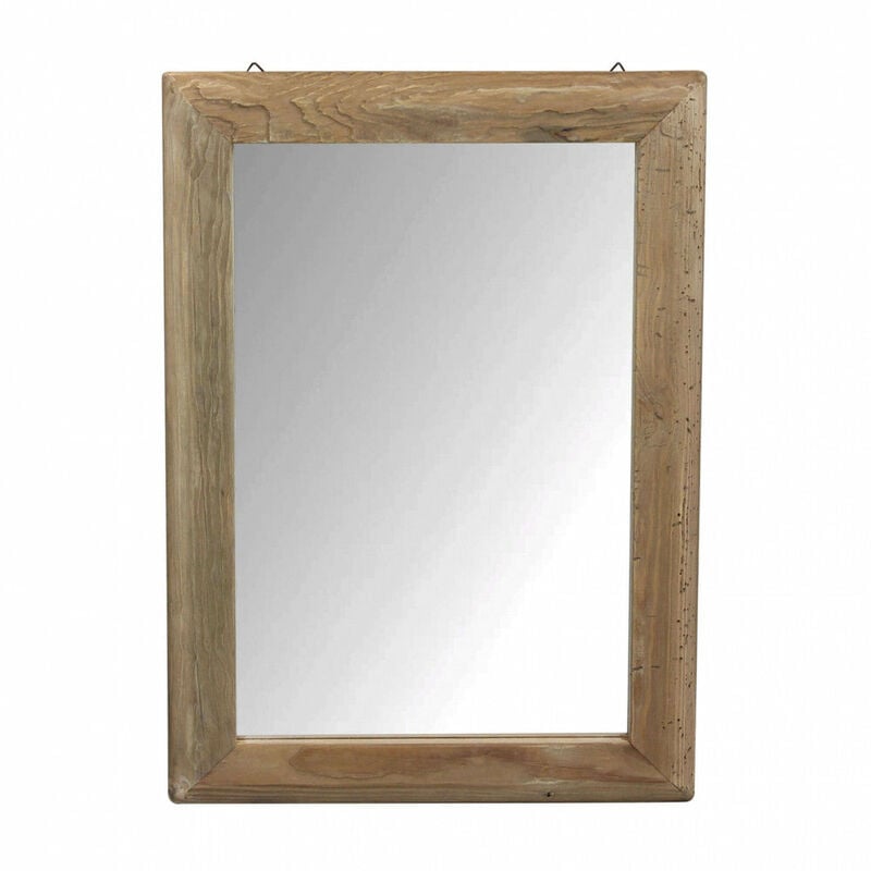 foto del prodotto specchio da parete rettangolare 50x70 cm con cornice in legno di pino