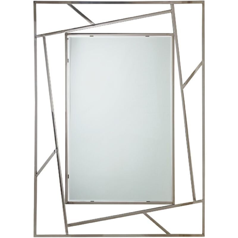 foto del prodotto specchio da parete rettangolare con cornice in acciaio rayan 90 x h 120 cm