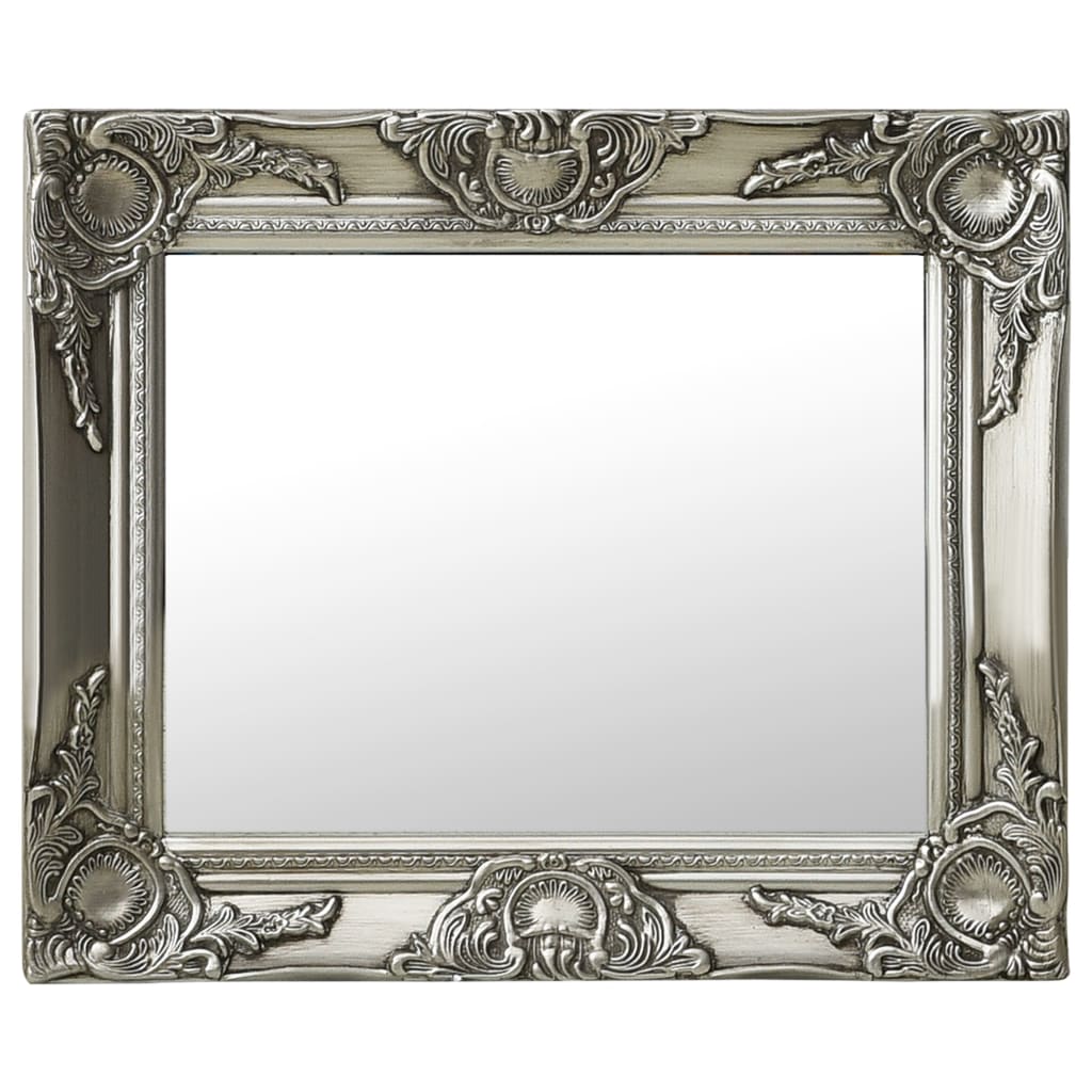 foto del prodotto specchio da parete stile barocco 50x40 cm argento cod mxl 67609