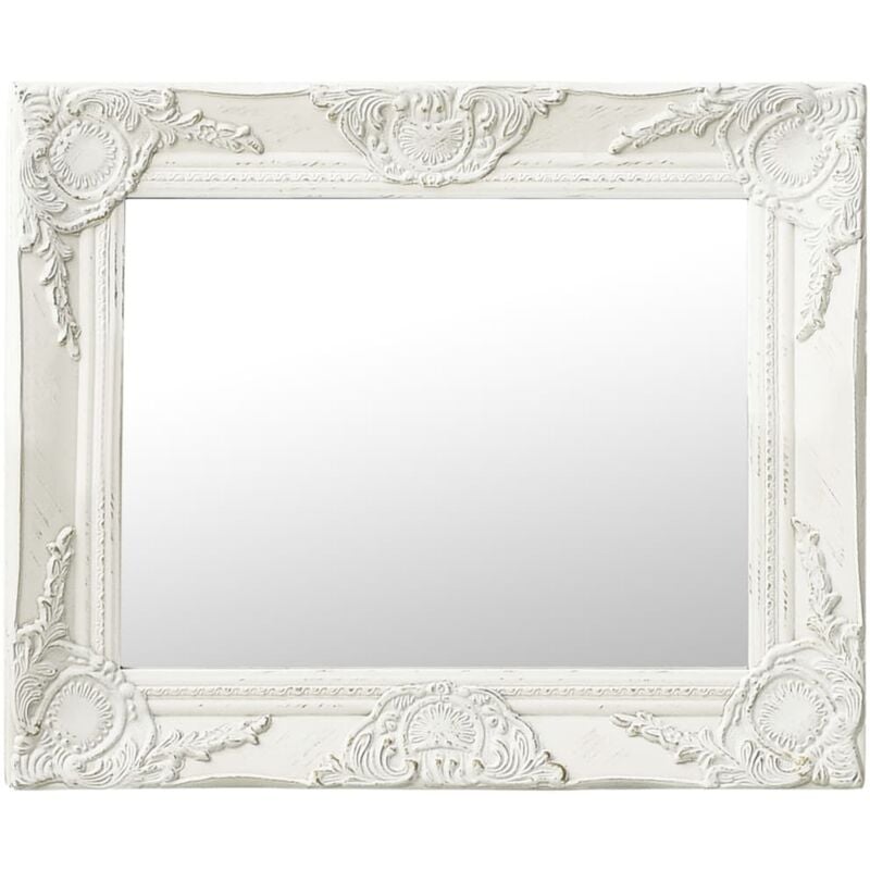 foto del prodotto specchio da parete stile barocco 50x40 cm bianco vidaxl
