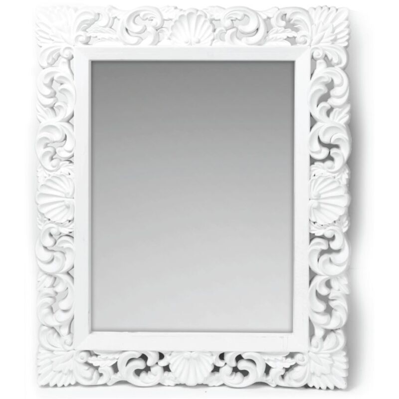 foto del prodotto specchio da parete stile barocco colore bianco 60x80h cm design raffinato
