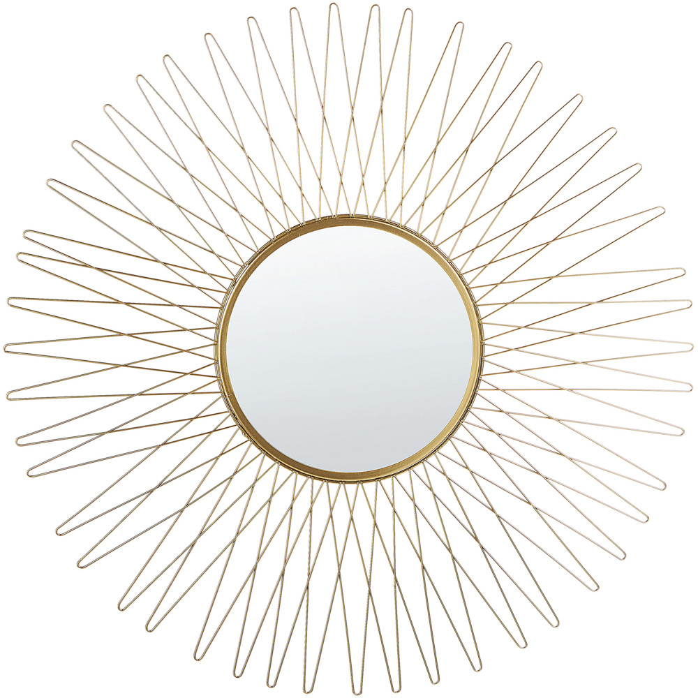 foto del prodotto specchio da parete tondo a forma di sole 70 cm in stile moderno