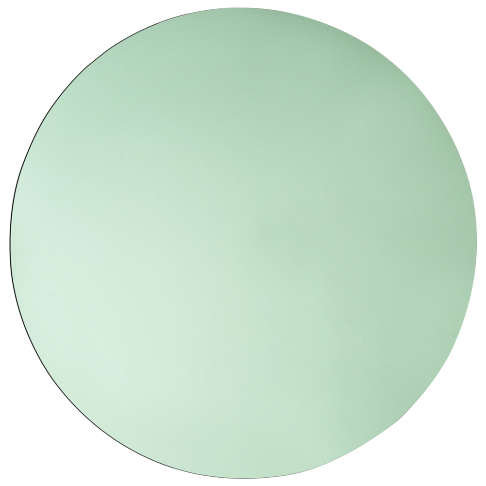 foto del prodotto specchio da parete verde in vetro e mdf 80 cm rotondo decorazione da parete moderna