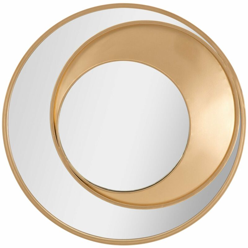 foto del prodotto specchio da parete vortice in ferro color oro per bagni e camere da letto