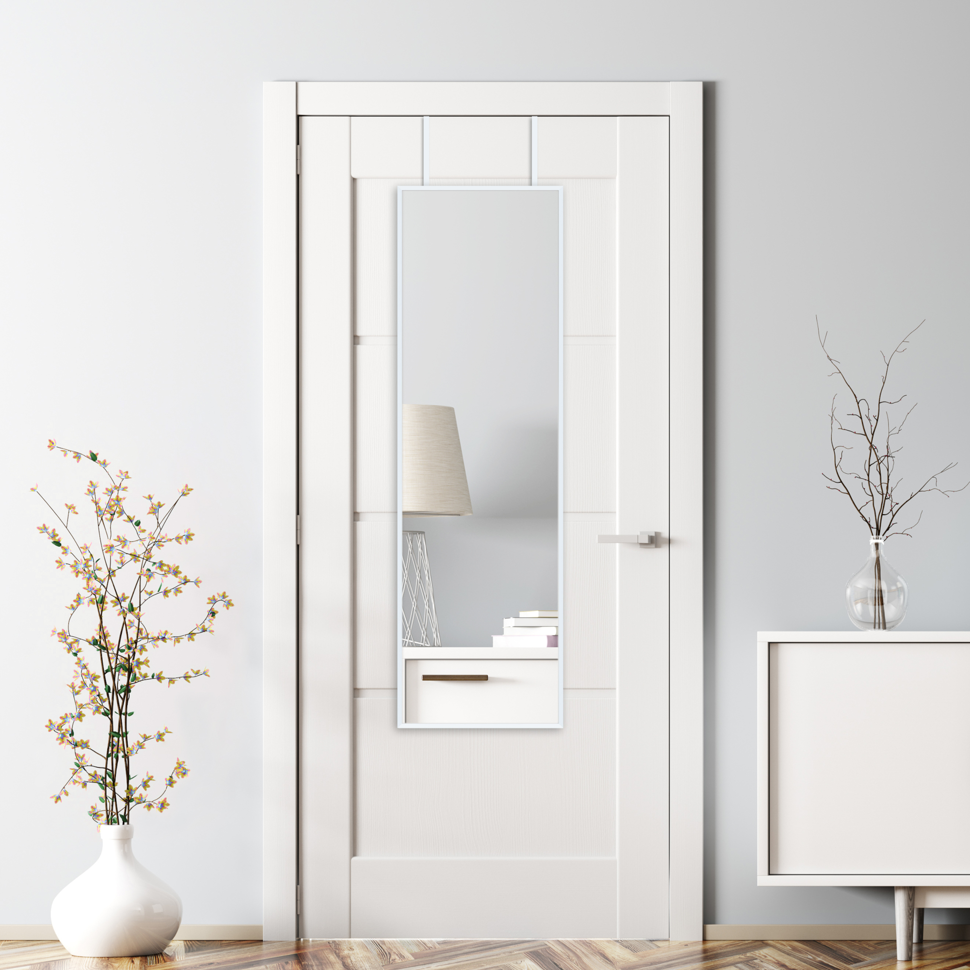 foto del prodotto specchio da porta lesina 120 x 37 cm bianco en.casa 