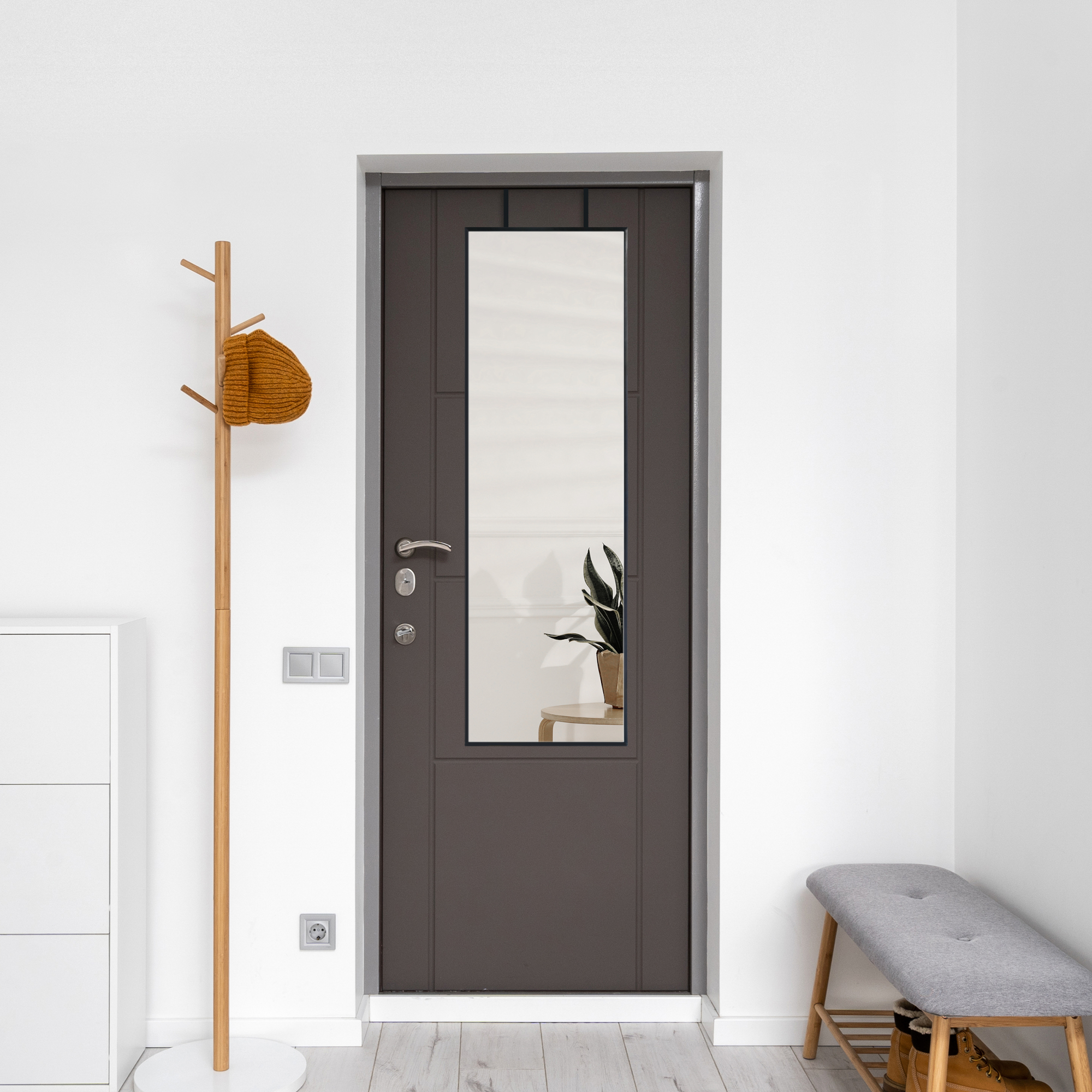 foto del prodotto specchio da porta lesina 120 x 37 cm nero en.casa 