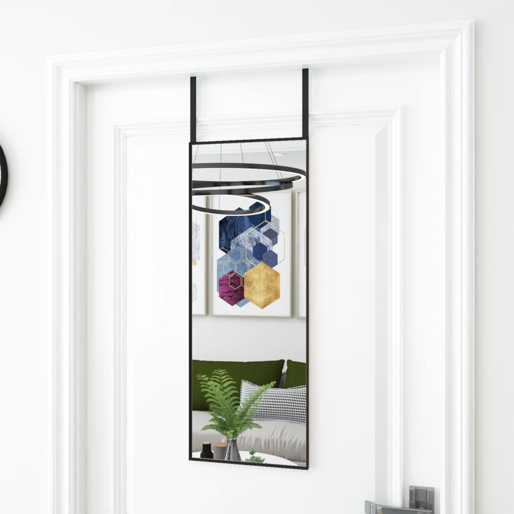 foto del prodotto specchio da porta nero 30x80 cm in vetro e alluminio vidaxl