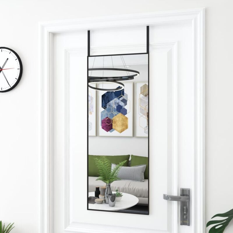 foto del prodotto specchio da porta nero 40x100 cm in vetro e alluminio vidaxl