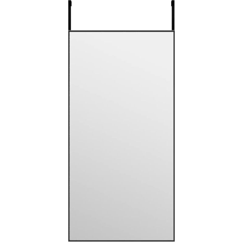 foto del prodotto specchio da porta nero 40x80 cm in vetro e alluminio - vidaxl