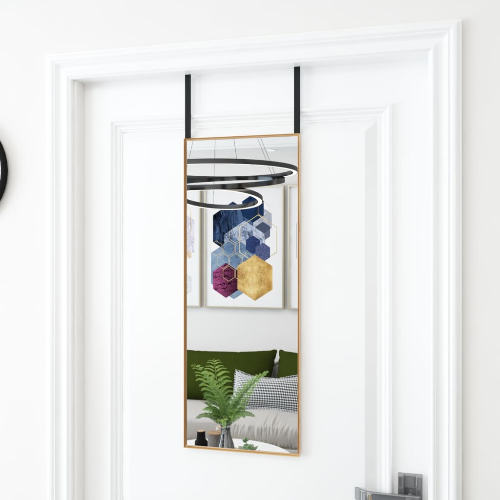 foto del prodotto specchio da porta oro 30x80 cm in vetro e alluminio cod mxl 53642