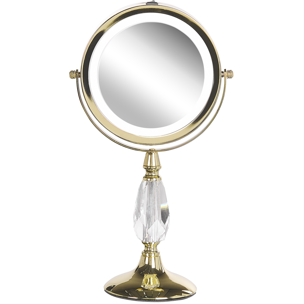 foto del prodotto specchio da tavolo double face per trucco a led metallo nero 18 cm 1x 5x