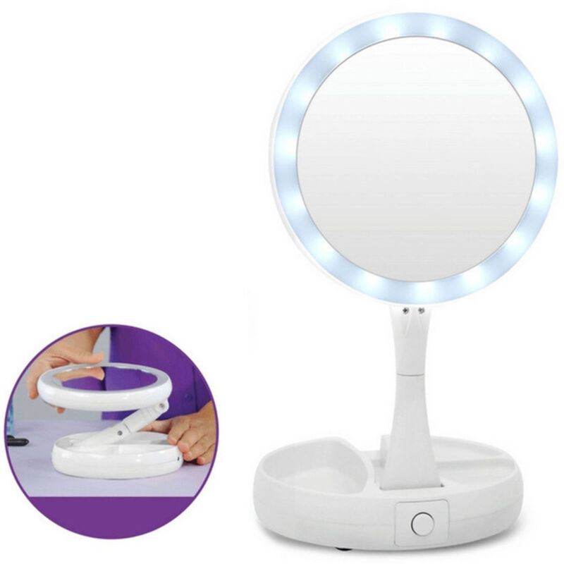 foto del prodotto specchio da tavolo zoom 3x con supporto rotazione 360 gradi donne bellezza trade shop traesio