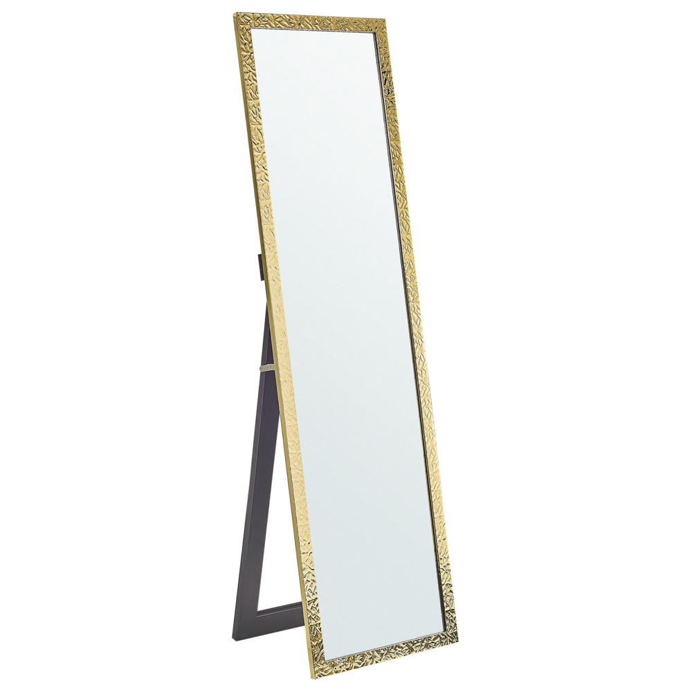 foto del prodotto specchio da terra in vetro dorato in materiale sintetico 40 x 140 cm con cornice decorativa dal design moderno