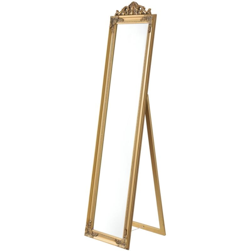 foto del prodotto specchio da terra inclinabile 160 x 40 cm oro 030007962