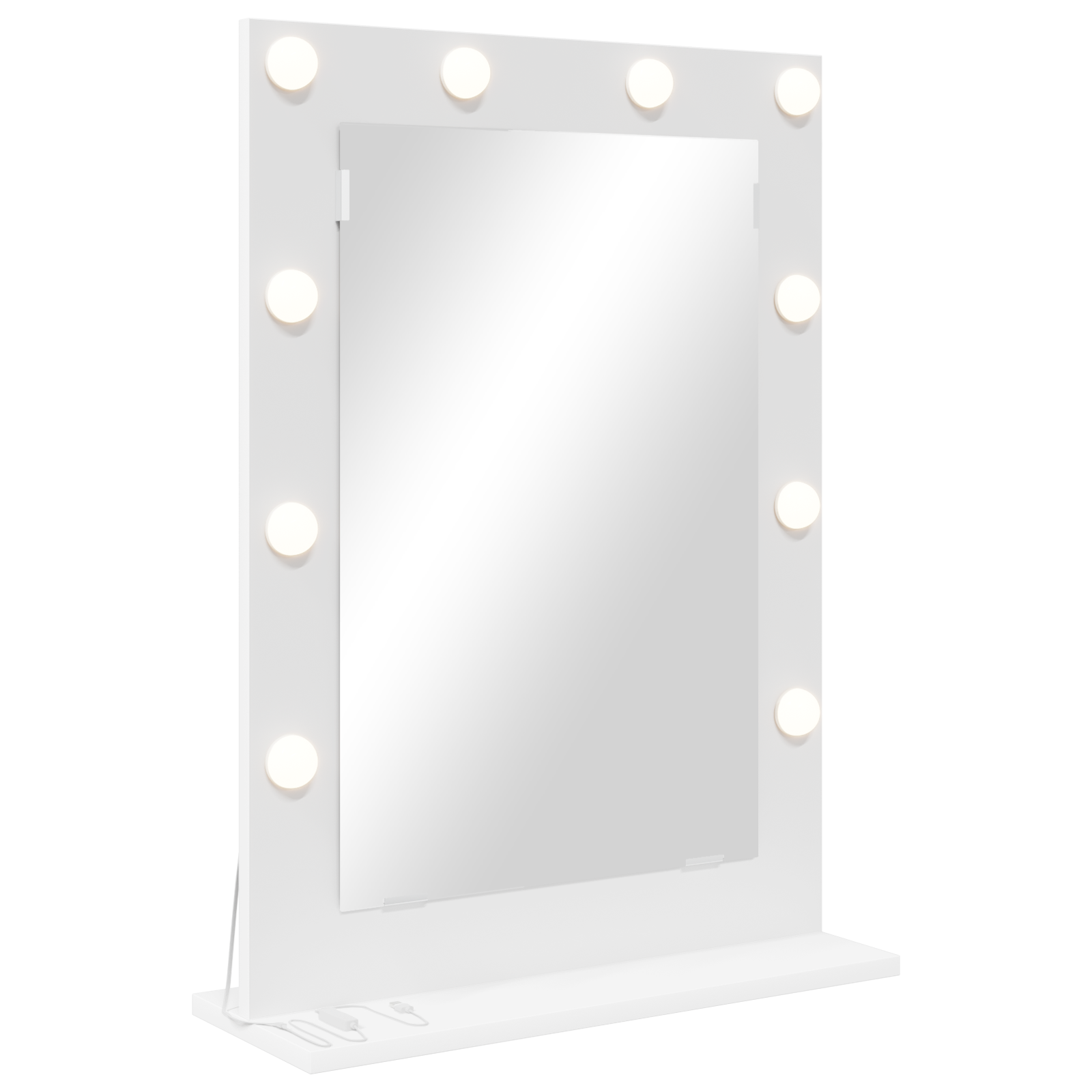 foto del prodotto specchio da toeletta con luci led bianco 70x50x18 cm