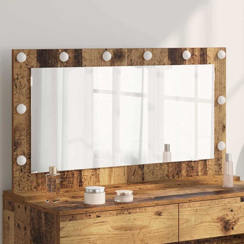 foto del prodotto specchio da toeletta legno invecchiato legno e vetro vidaxl