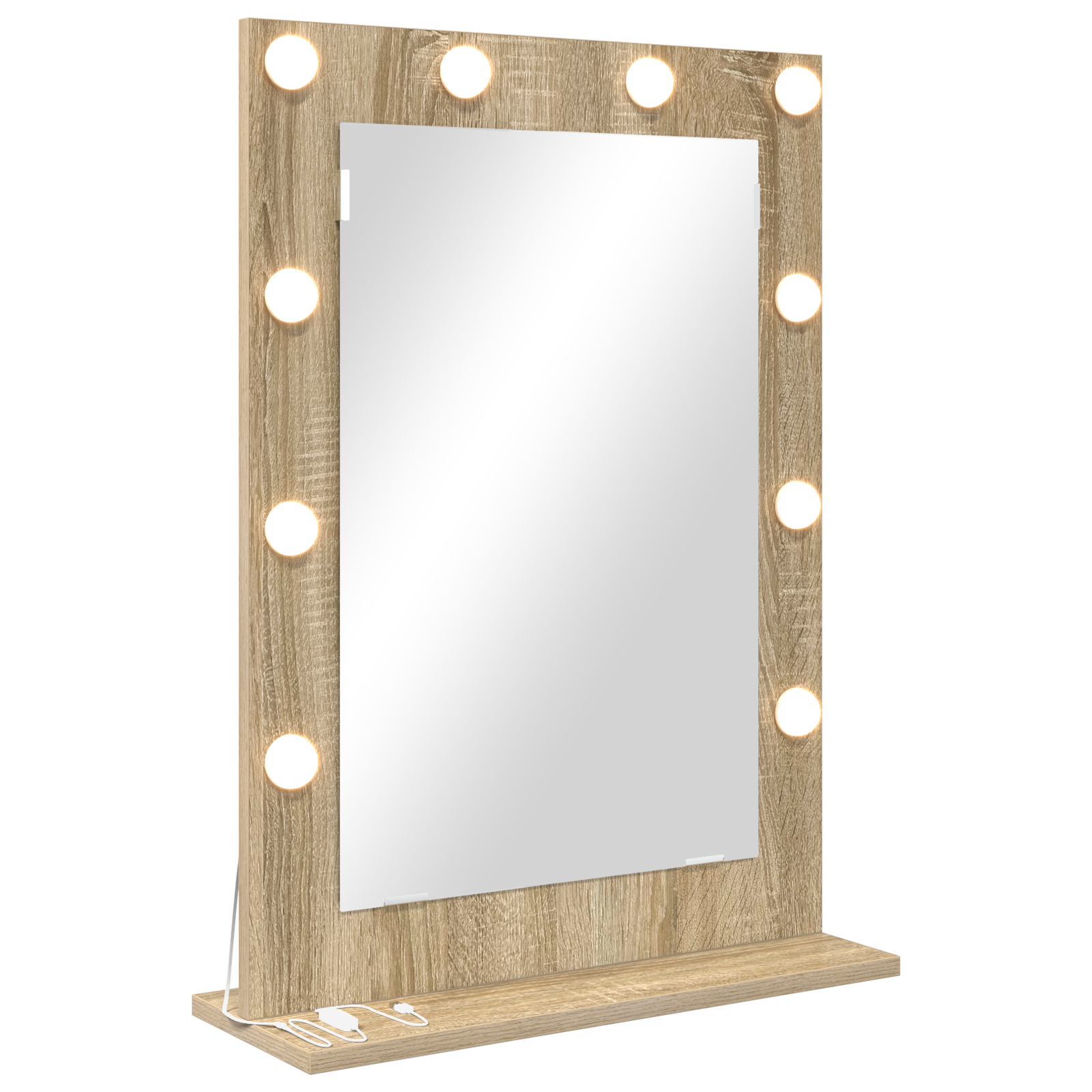 foto del prodotto specchio da toeletta rovere sonoma mdf, vetro 70 x 50 x 18 cm