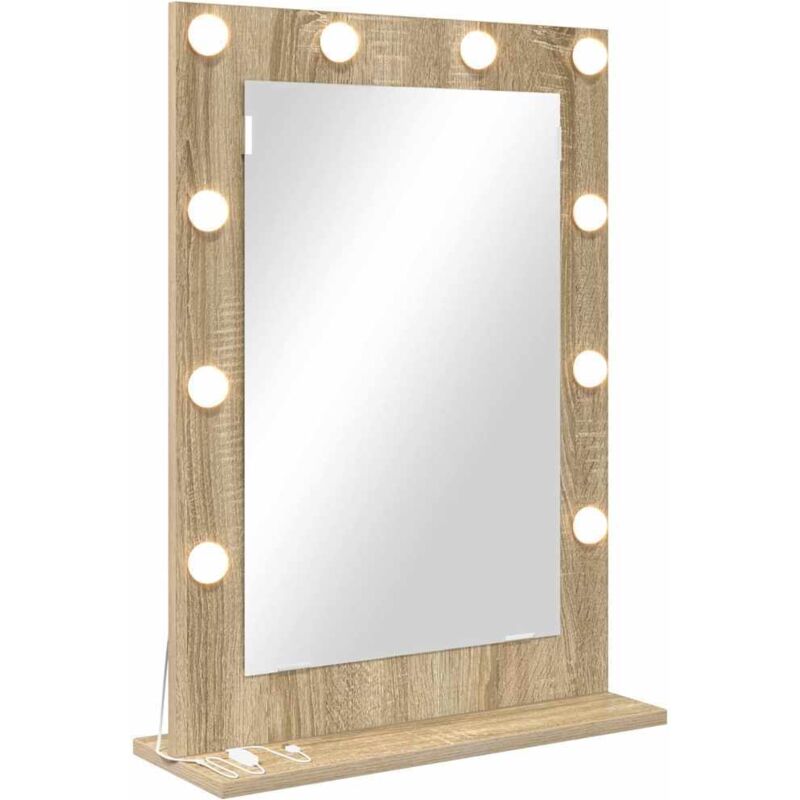 foto del prodotto specchio da toeletta rovere sonoma mdf, vetro 70 x 50 x 18 cm vidaxl