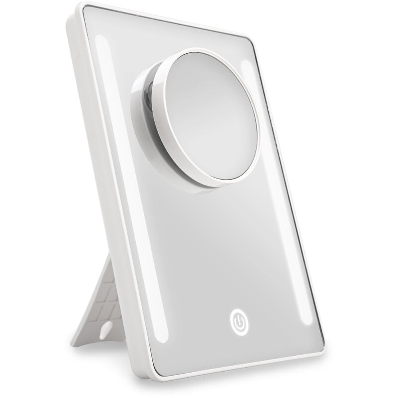 foto del prodotto specchio da trucco portatile touch screen specchio da trucco con luce led 3x ingrandimento illuminato vanity mirror luminosit regolabile con usb