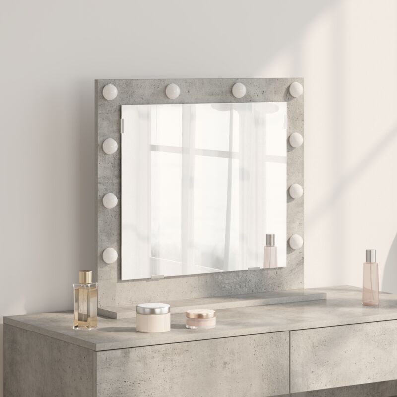 foto del prodotto specchio da vanit con specchio grigio cemento 60 x 55 x 18 cm vidaxl