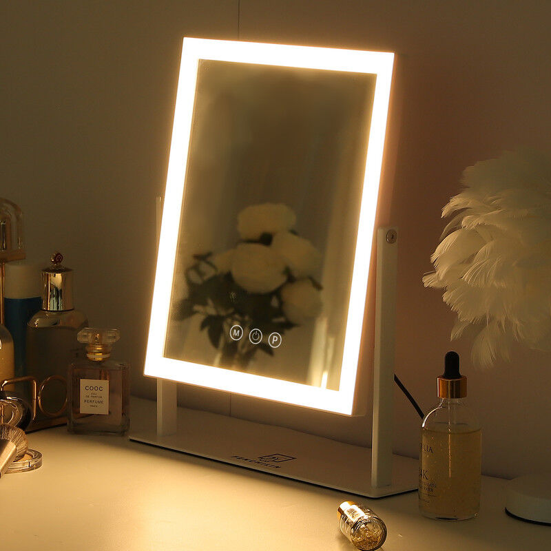 foto del prodotto specchio di vanit illuminato led 3 colori luminosit regolabile bianco 25 cm x 30 cm fenchilin