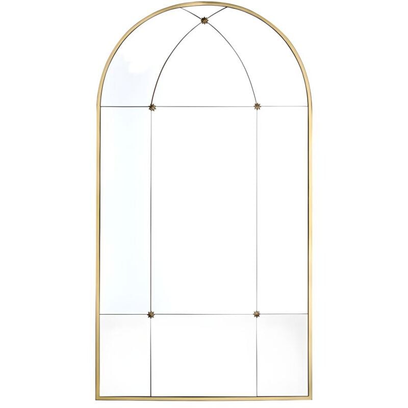foto del prodotto specchio finestra l. 80 x h. 150 cm in metallo dorato antico vintage palmyre