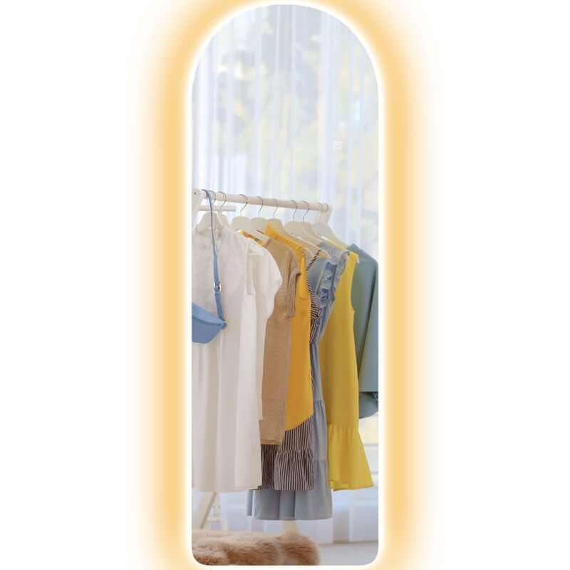 foto del prodotto specchio illuminato ad arco con funzione memory regolabile 40x3x120 cm homcom