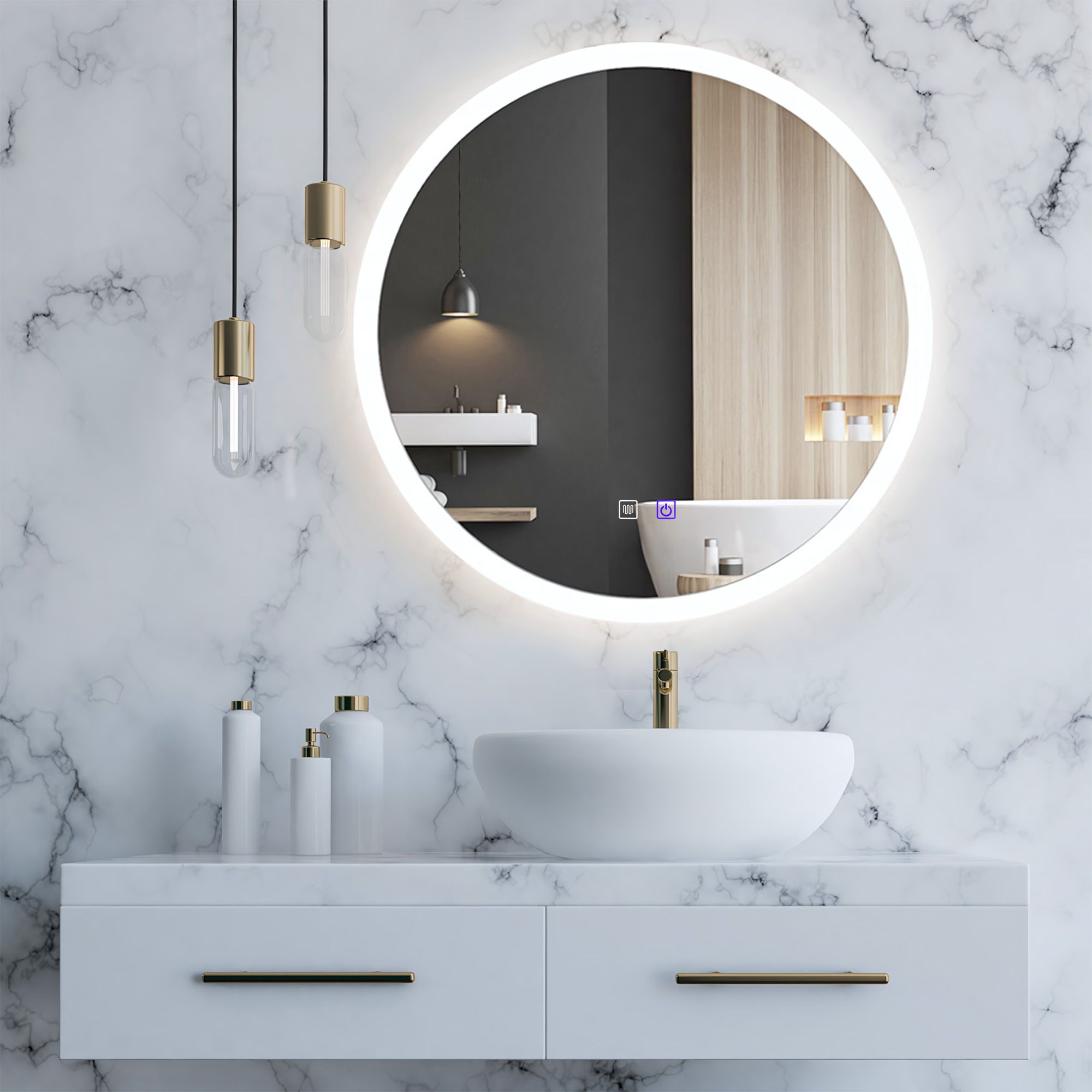 foto del prodotto specchio led 60cm h108